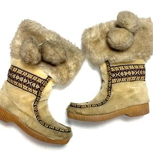 Dunhams Eskipades Womens 5 Vintage 60s Boots Fur